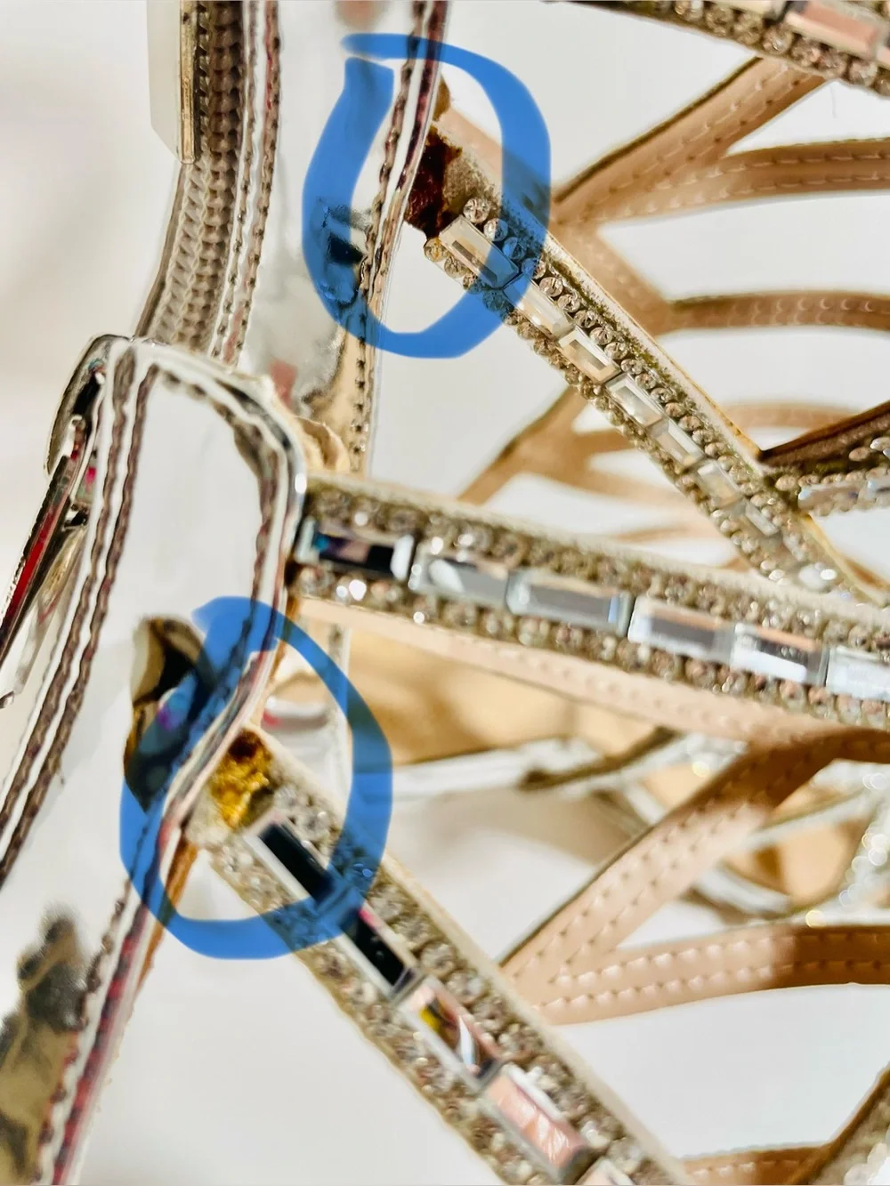 ALDO Silver Crystal Sandal Heels